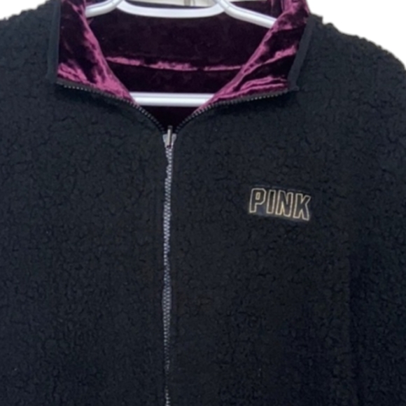 Victoria's Secret PINK limited edition Oversized velvet Sherpa reversible coat - Picture 6 of 10